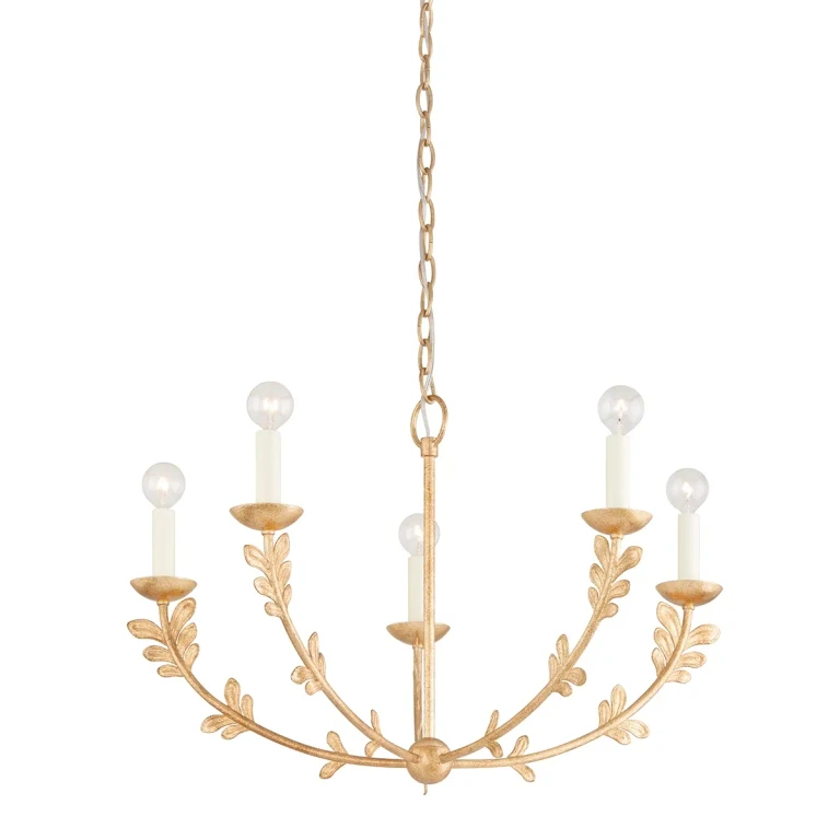 Vintage Gold Leaf Chandelier from the Florian Collection