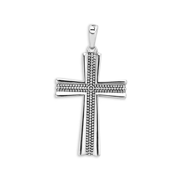Lagos Men's Sterling Silver Anthem Bead Cross Pendant - Exclusive