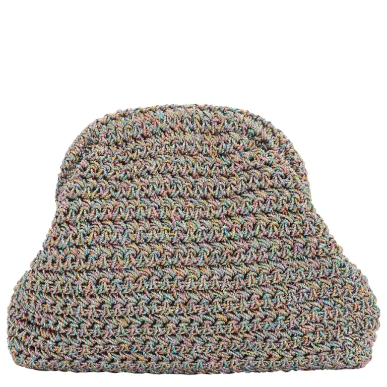 Maria La Rosa Rainbow Ladies Mini Game Metallic Crochet Clutch