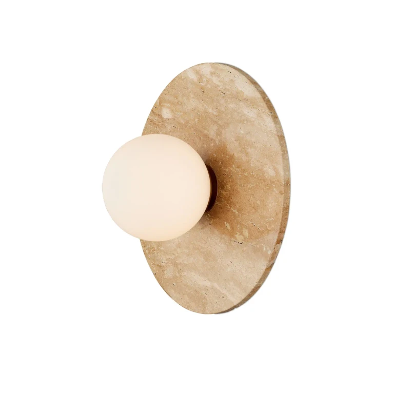 Beige Antique Brass Frosted White Wall Sconce from the Apricity Collection