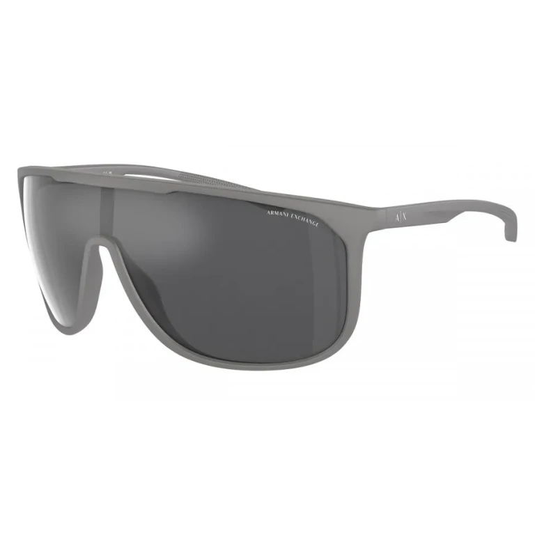 Armani Exchange Grey Mirror Silver Shield Mens Sunglasses AX4137SU 81806G 35