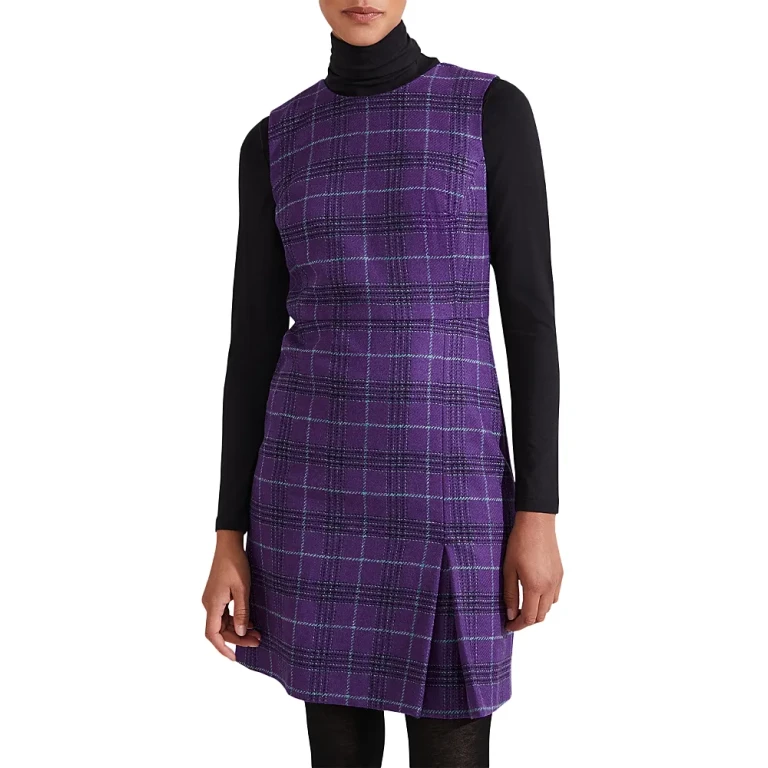 Hobbs London Avery Plaid Wool Dress
