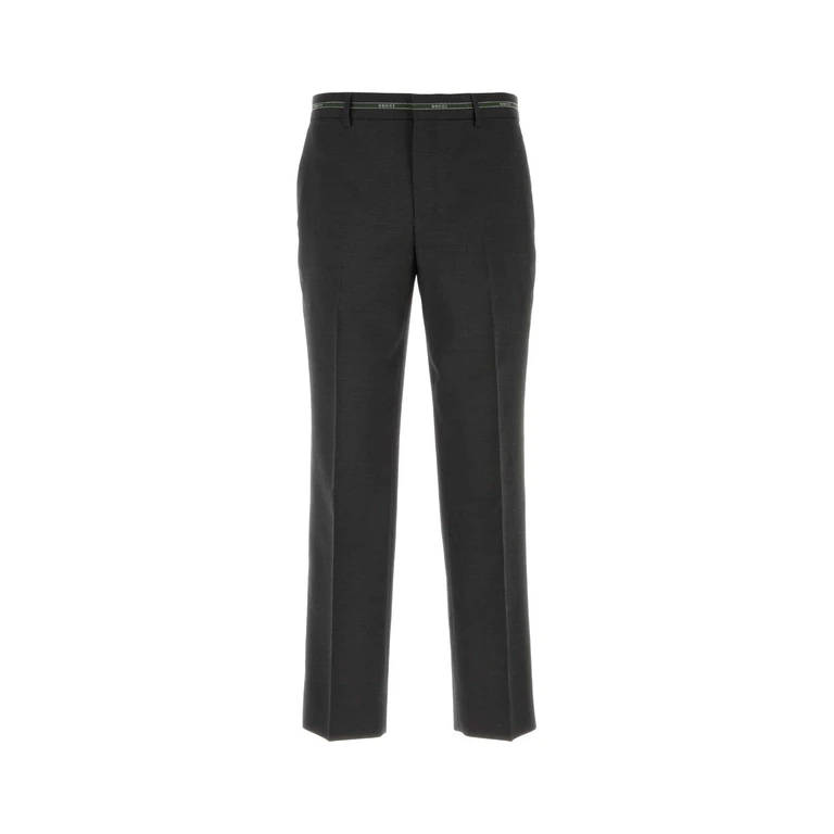 Gucci Charcoal Wool Pant Darkgreygreenmc Pantaloni - Men
