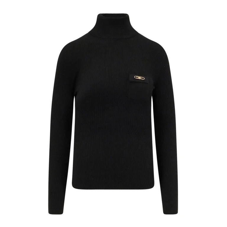 Elisabetta Franchi Pull Col Roulé - Noir