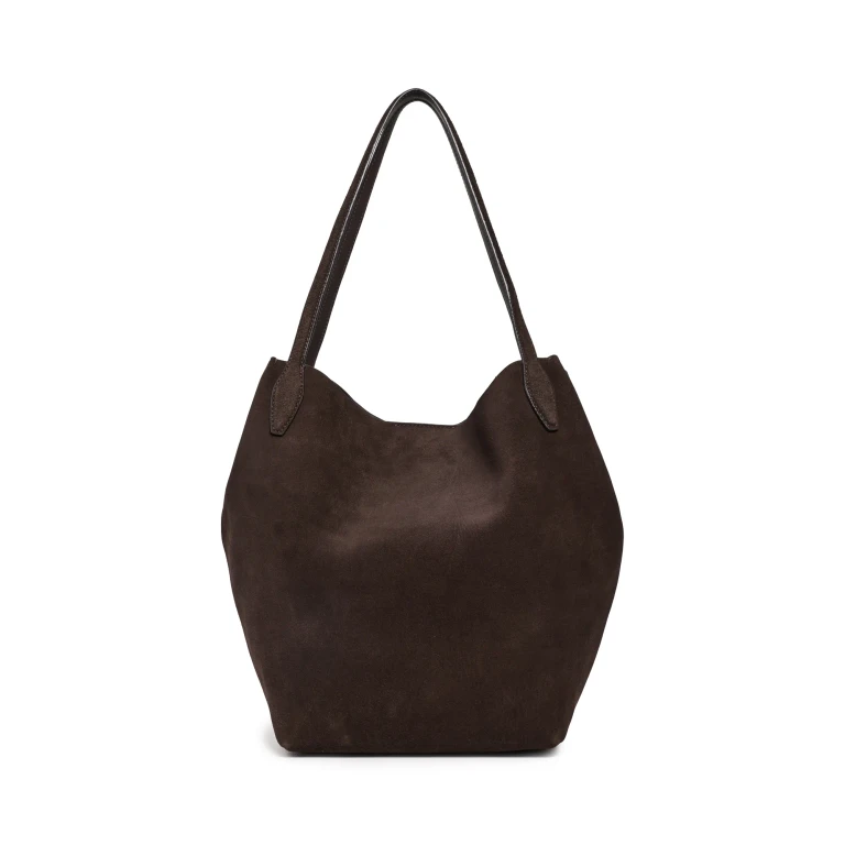 Madewell The Shopper Tote in Soft Grain Suede Dark Carob One Size