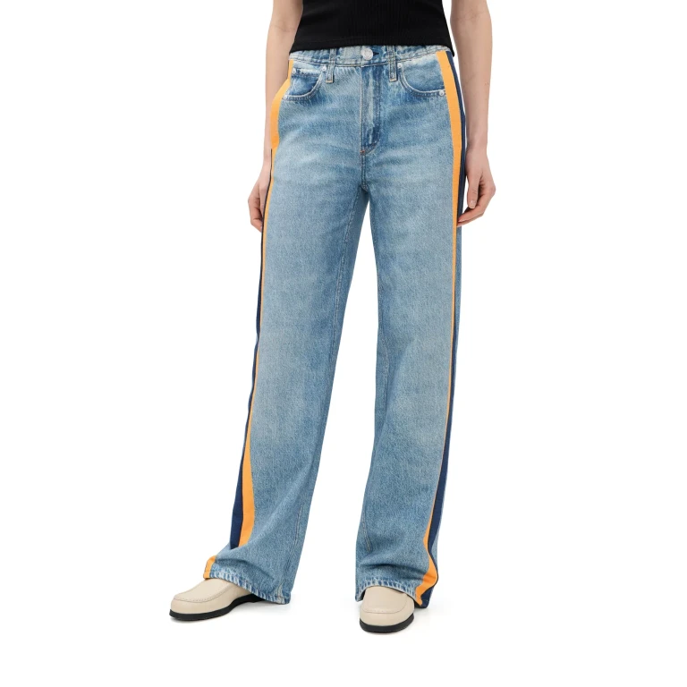 rag & bone Rb Miramar Terry Pull On Track Pants Pink Stripe XL