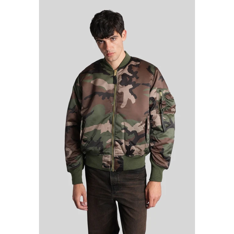 Alpha Industries Ma-1 Bomber Jacket In Camouflage Nylon