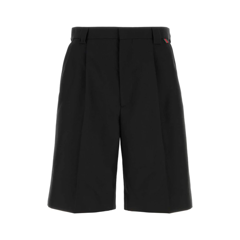 Gucci Black Twill Bermuda Shorts Blackmix Exterior: Cotton - Men