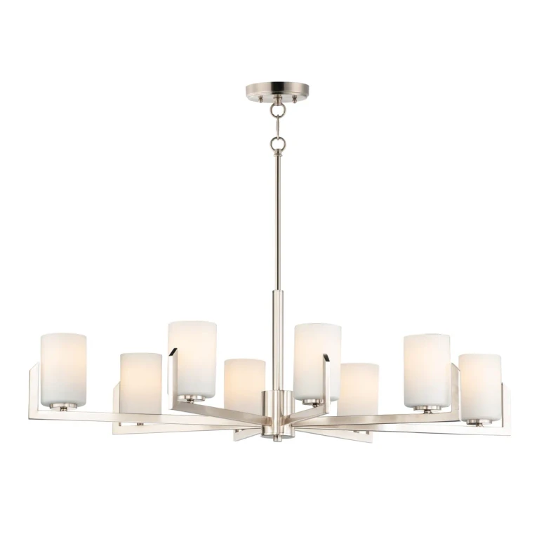 Maxim Dart 8-Light Transitional Chandelier in Satin Nickel