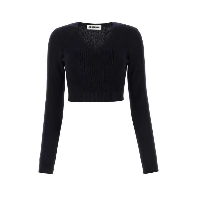 Jil Sander Midnight Blue Wool Sweater 402 Exterior: Maglieria - Women