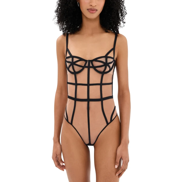 Fleur du Mal Caged Bodysuit Black M
