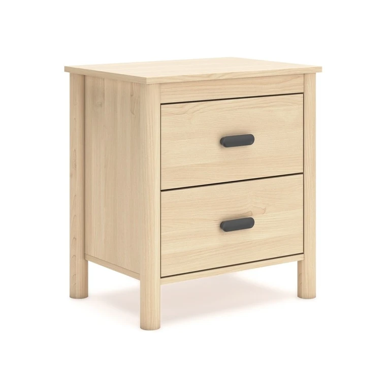 Cabinella Natural Wood 2-Drawer Nightstand