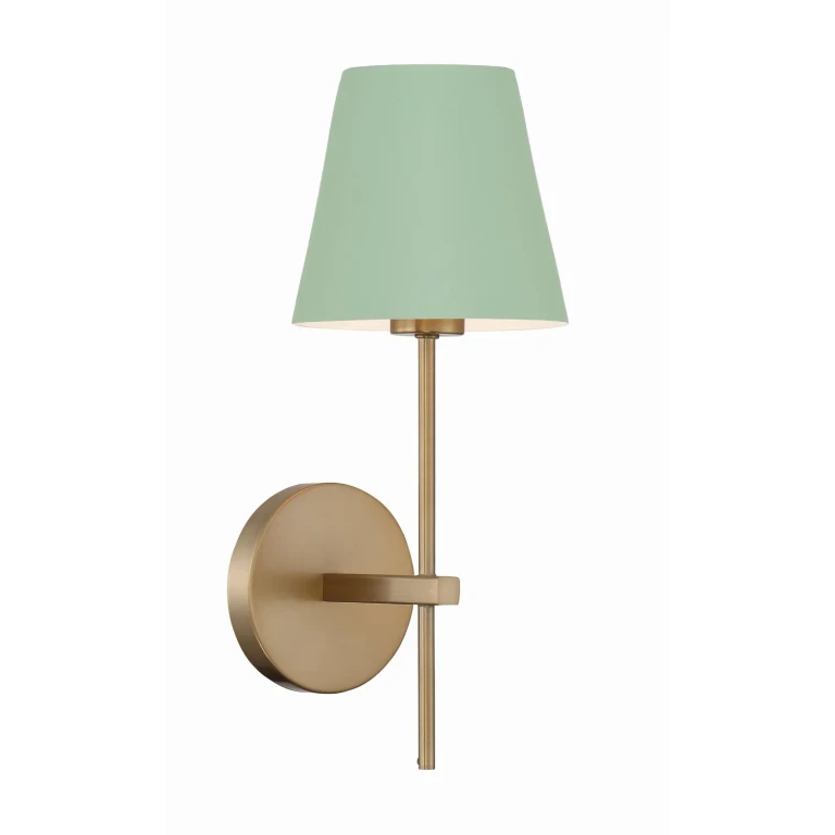 Xavier 1-Light Wall Sconce in Vibrant Gold with Green