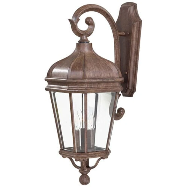 Harrison 3-Light 28" Outdoor Wall Light in Vintage Rust