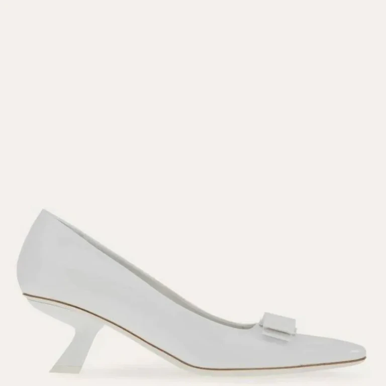 Ferragamo Anz Patent Leather Vara Bow Pumps, Size 11 C