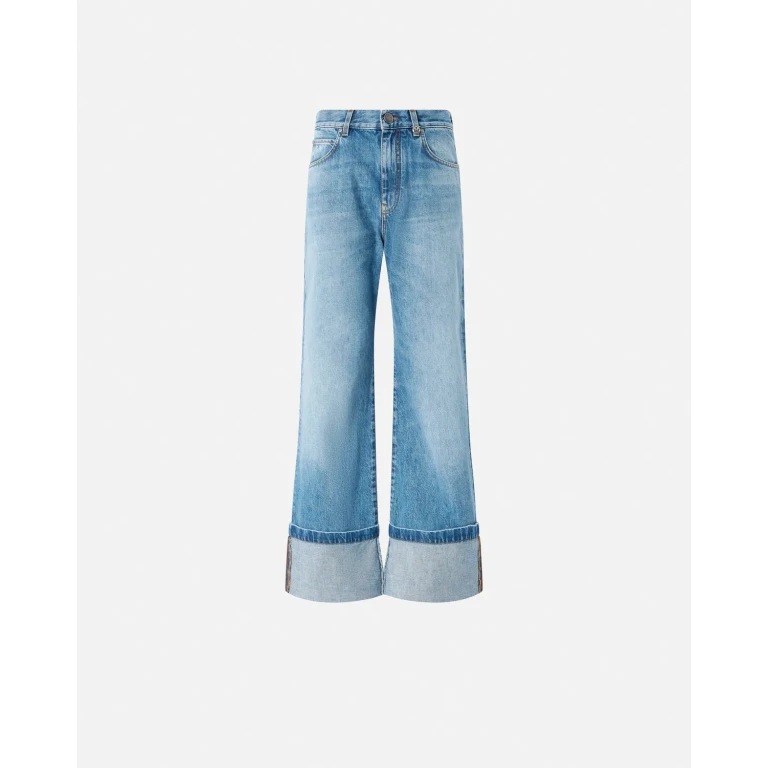 Pinko - Jean wide leg en denim vintage - 24