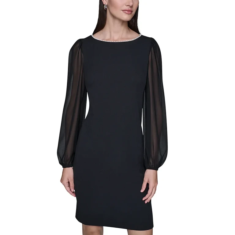 Karl Lagerfeld Paris Scuba Crepe Sheath Dress