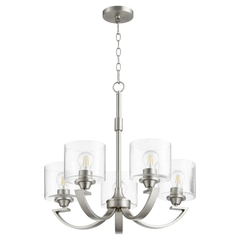 Satin Nickel Five Light Chandelier from the Dakota Collection