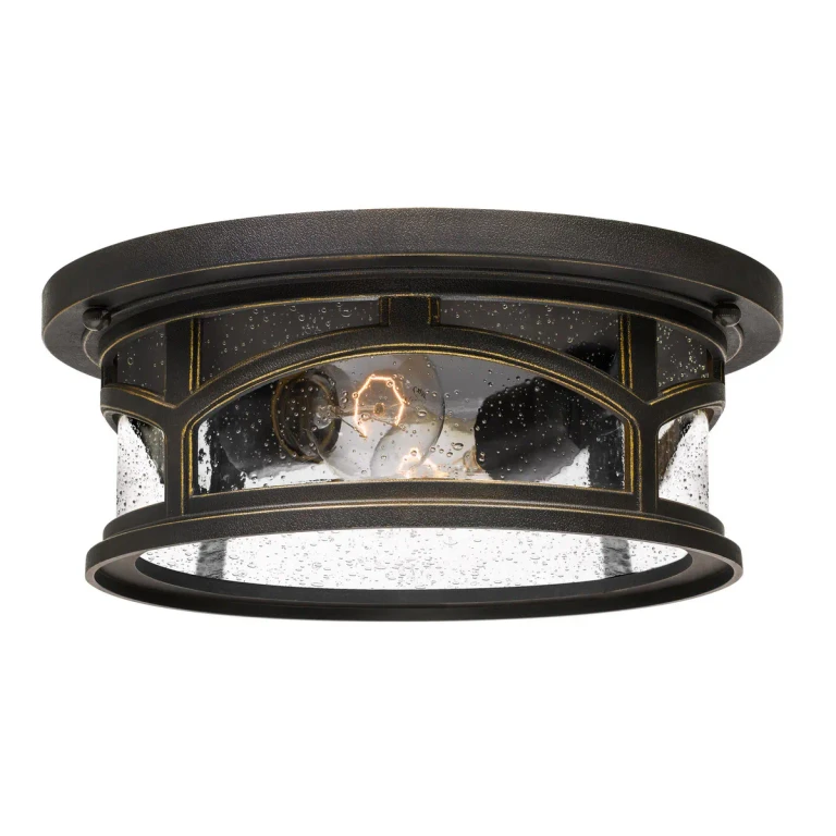 Palladian Bronze Two Light Outdoor Flush Mount from the Marblehead Collection