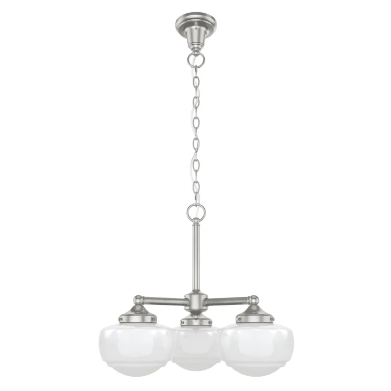 Brushed Nickel Three Light Convertible Chandelier from the Saddle Creek Collection