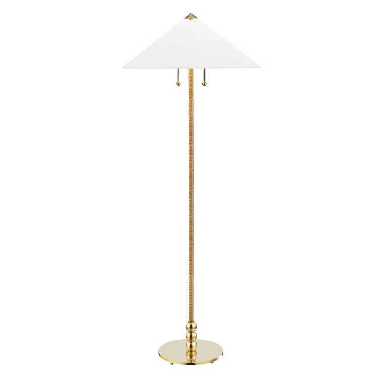 Aged Brass Floor Lamp from the Flare Collection