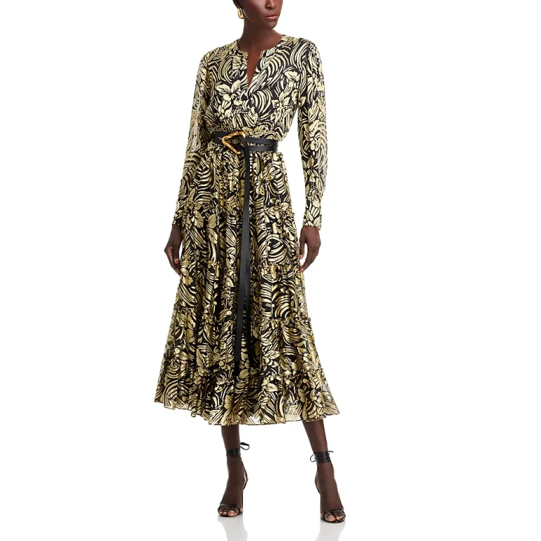 Elie Tahari The Francesca Burnout Midi Dress