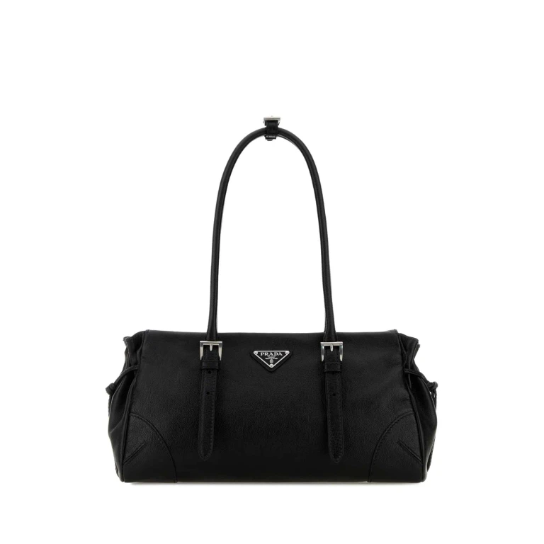 Black Leather Medium Prada Bonnie Shoulder Bag