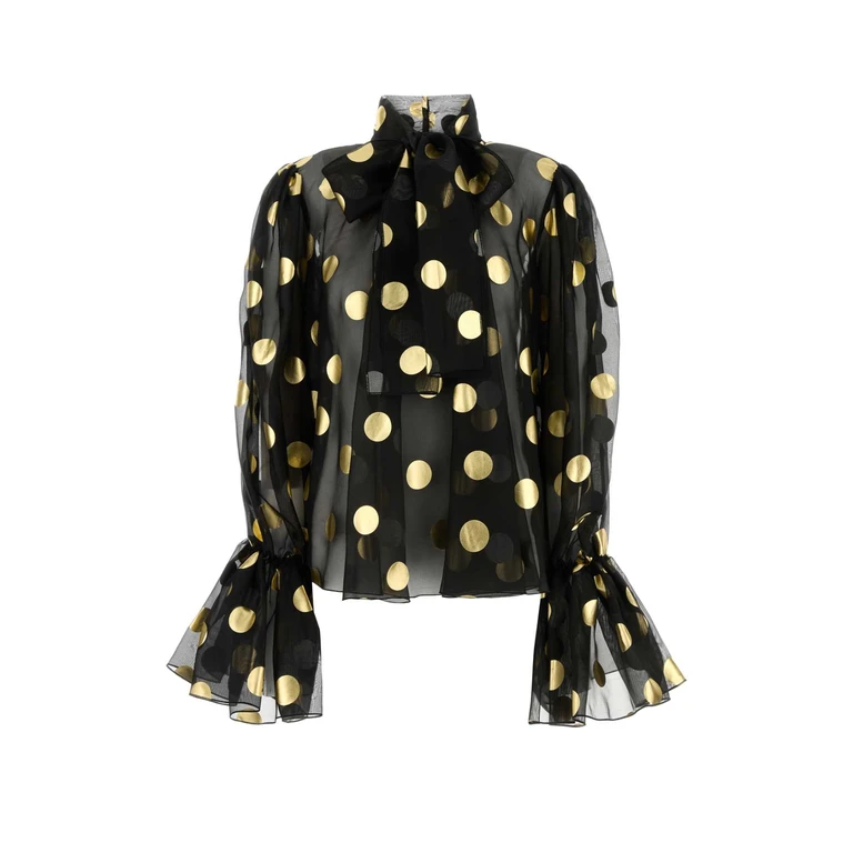 Dolce & Gabbana Printed Organza Blouse Poisorofdonero Exterior: Silk Maglie - Women