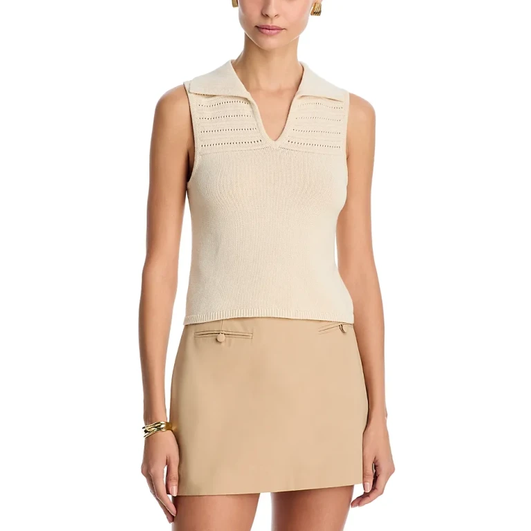 French Connection Nellis Pointelle Stripe Top