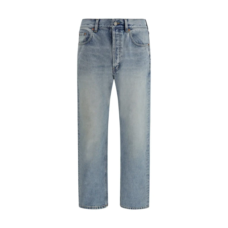 Saint Laurent Cotton Denim Jeans With Stonewashed Finish