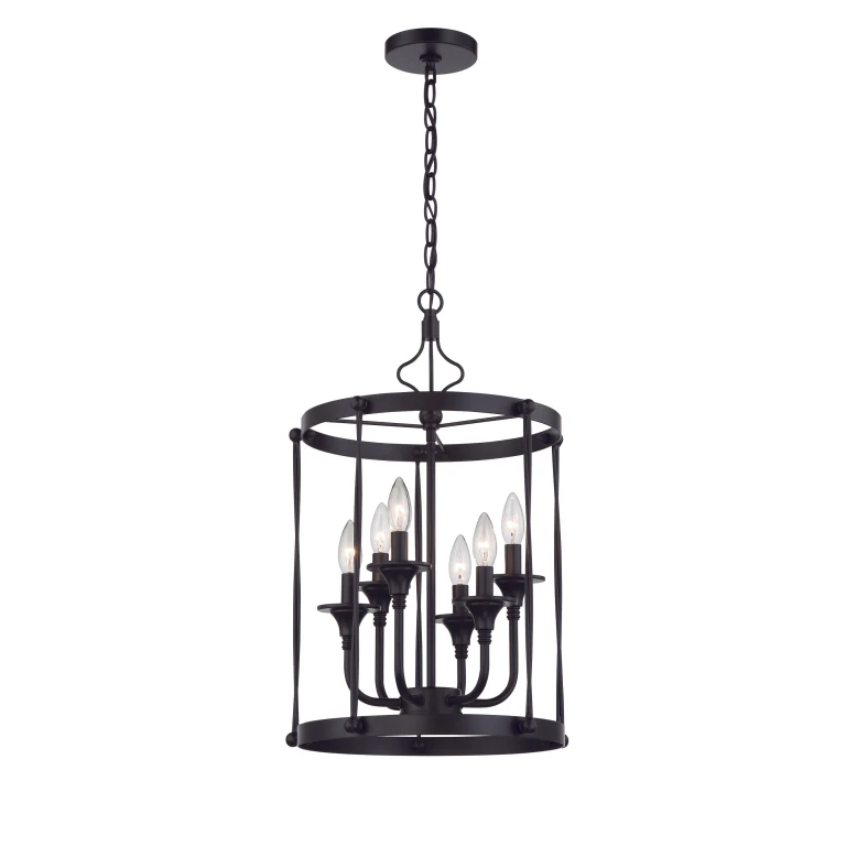 Jolenne 6-Light Foyer in Flat Black