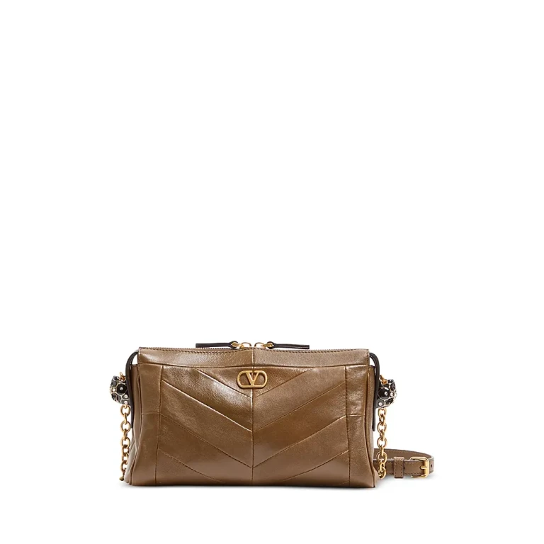 Valentino Garavani Panthea Small VLogo Leather Shoulder Bag