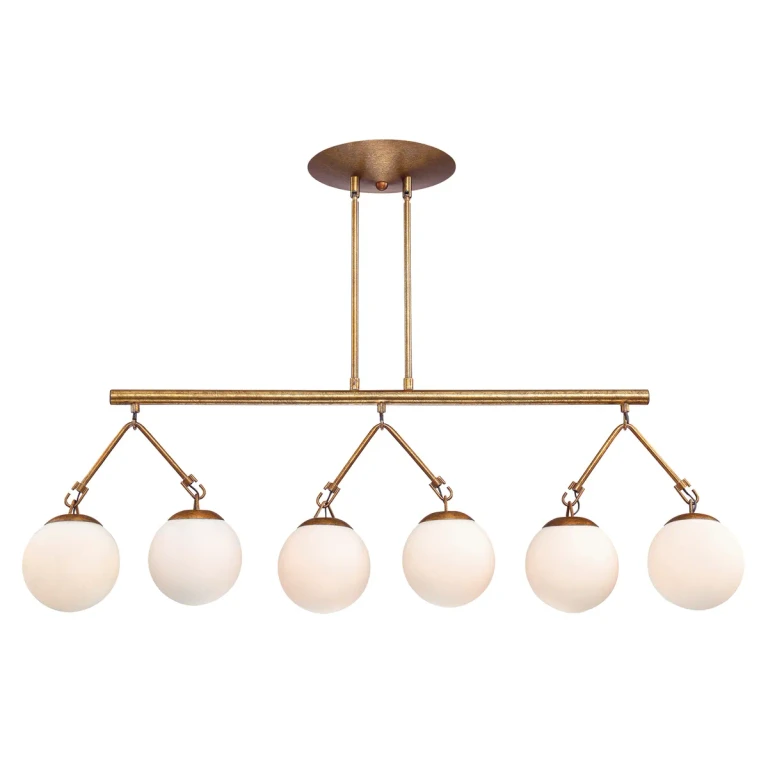 Patina Aged Brass Six Light Island Pendant from the Orion Collection