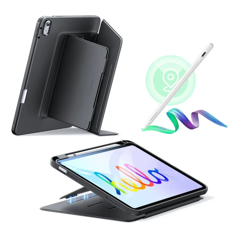 iPad 11" (A16, 2025) Flip Magnetic Case with Pencil Holder - Black - Black