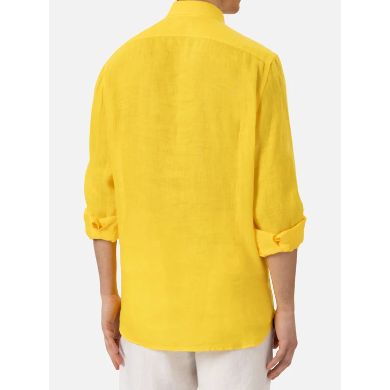 Mc2 Saint Barth Yellow Linen Shirt Pamplona - Men