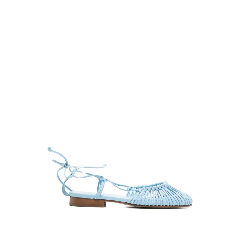HEREU Flat shoes Clear Blue Lambskin Calf Leather - Women