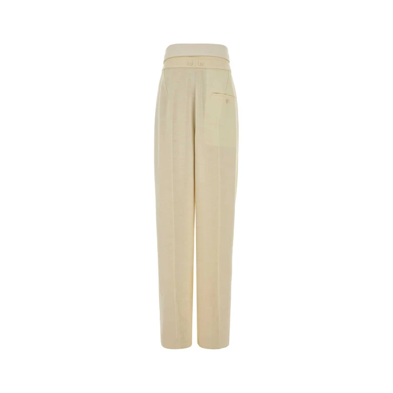 Carven Cream Gabardine Orchidã¨ Pant Ecru Exterior: Lyocell Viscose Pantaloni - Women