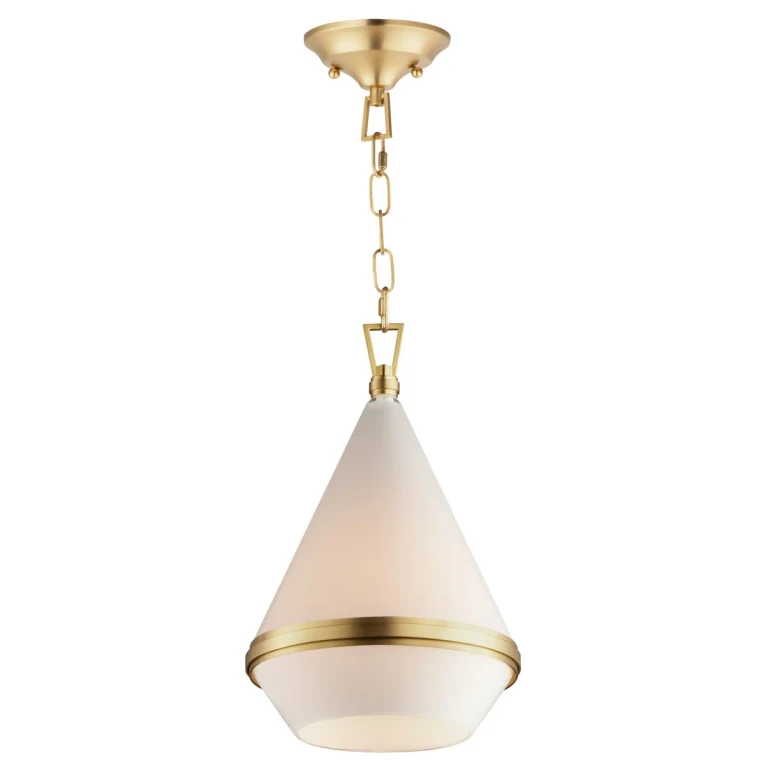 Satin Brass One Light Pendant from the Giza Collection
