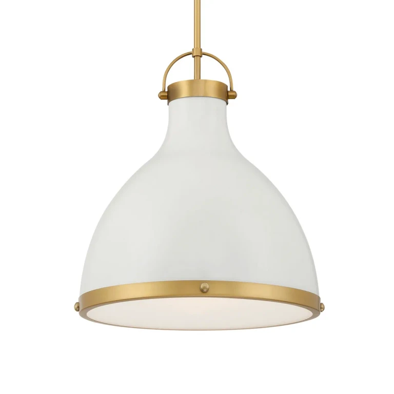 Legacy Brass & Off White Cream Pendant from the Lynk Collection