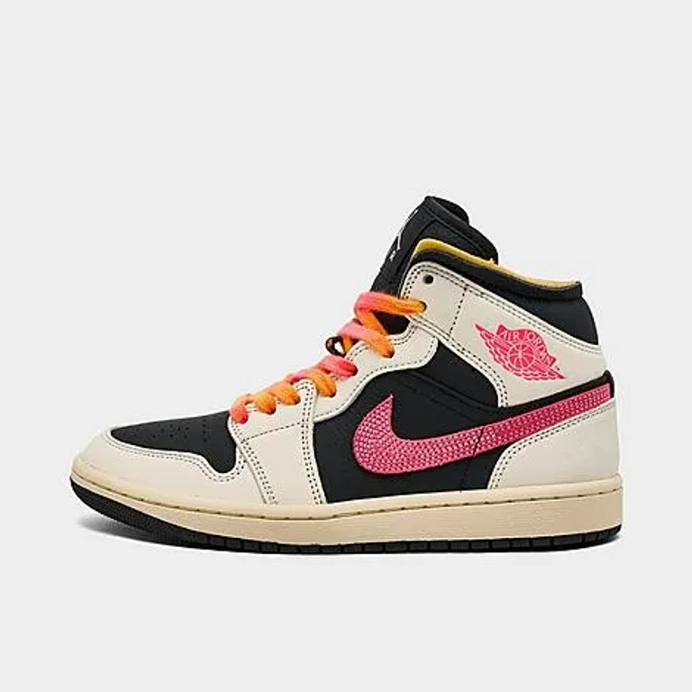 Jordan Women's Air Mid SE Edge Casual Shoes in Pale Ivory/Black/Muslin Size: 5.0