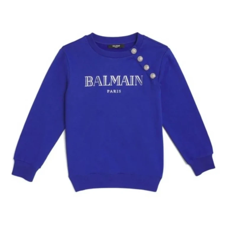 Balmain Girls Logo Embroidered Cotton Sweatshirt