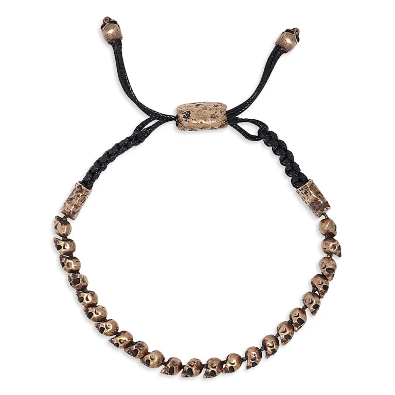 John Varvatos Men's Brass Skull Head Bolo Bracelet