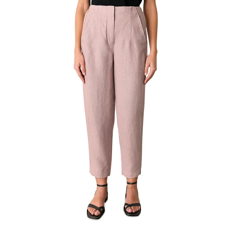 Whistles Linen Barrel Leg Pants