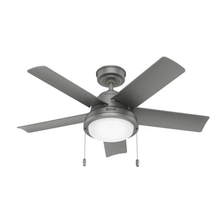 Matte Silver 44" Ceiling Fan from the Seawall Collection