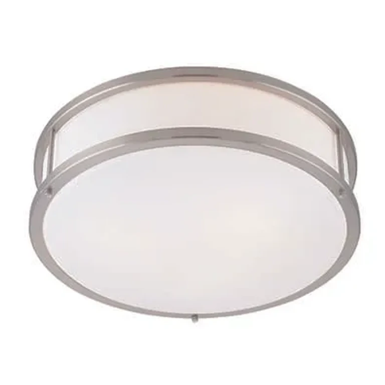 Conga 2-Light Flush Mount in Brushed Steel
