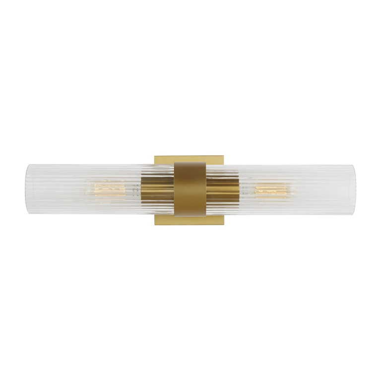 Visual Comfort Studio Geneva 2-Light Bathroom Vanity Light in Burnished Brass by Chapman & Myers