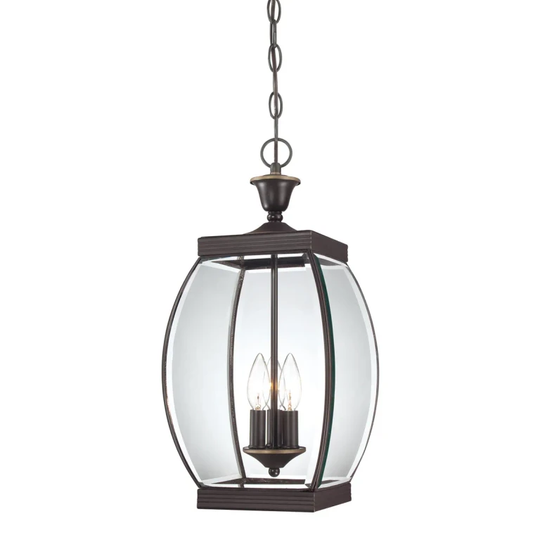 Medici Bronze Three Light Outdoor Hanging Lantern from the Oasis Collection