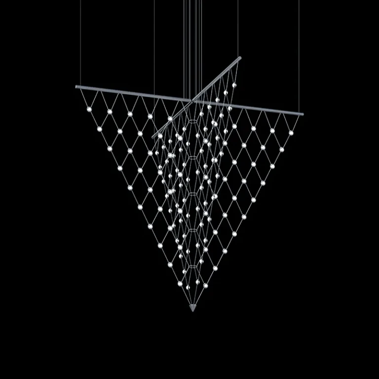 Bright Satin Aluminum LED Pendant from the Constellation Collection