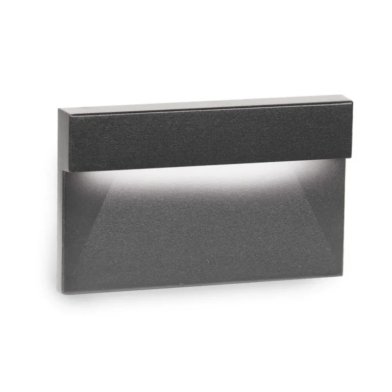 WAC Lighting 277V 1-Light LED Horizontal Ledge Step and Wall Light in Black - WL-LED140F-C-BK
