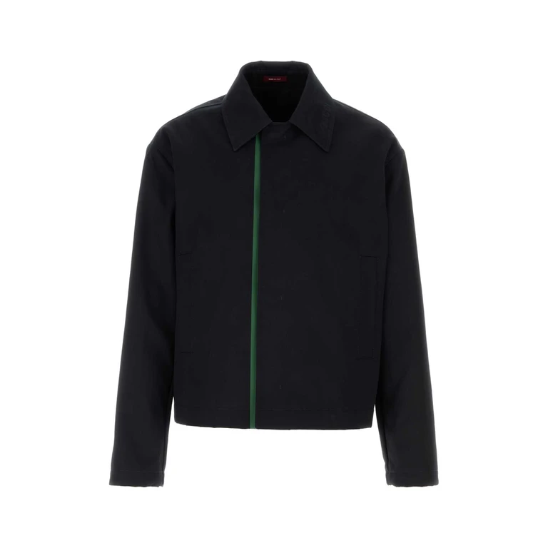 Gucci Midnight Blue Gabardine Jacket Navy Exterior: Cotton Giubbini - Men